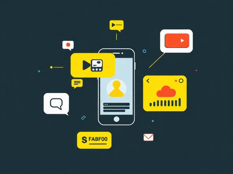 Ilustração de estratégia de conteúdo e gestão de redes sociais para marketing digital
