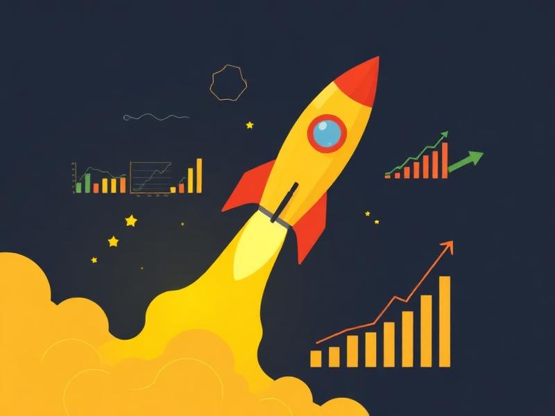 Ilustração de crescimento de resultados com campanhas de tráfego pago e marketing digital